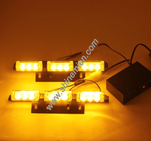 2 X 9 LED Amber Auto Van Truck Strobe Flash Light Grill emergency lights 3 mode