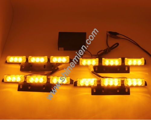 4 X 9 LED Amber Auto Van Truck Strobe Flash Light Grill emergency lights 3 mode