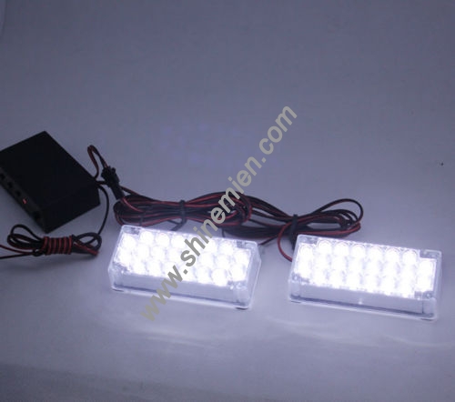 2 X 22 LED White Auto Strobe Flash Lights Grill Decorated Light 3 Mode NEW