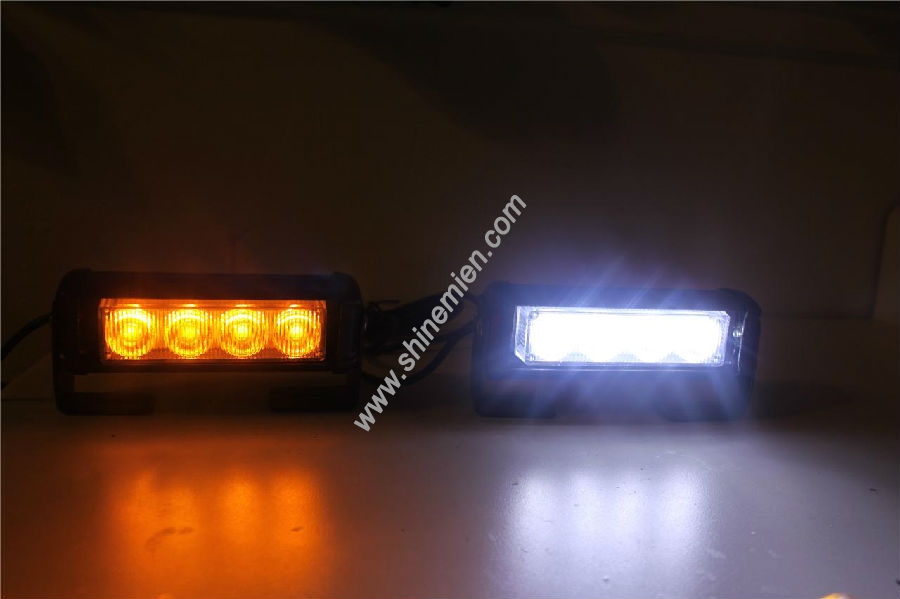 Led Emergency Strobe Warning Flash High Power 8Leds Light Bar Lamp Amber white