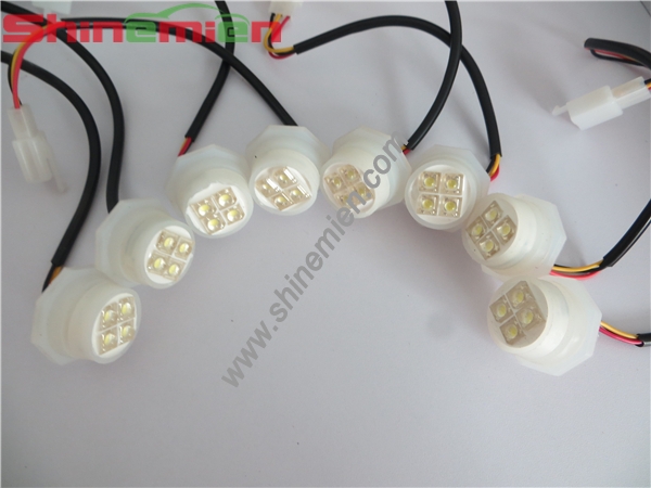 160W 8x4 LED Bulbs Hide-A-Way Emergency Hazard Warning Strobe Light Kit 