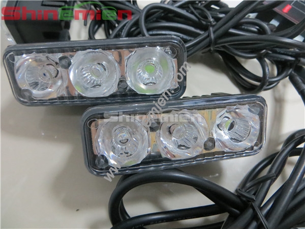 New Arrival ! 12 Watt 4x3 LED Emergency Vehicle Strobe Lights for Front Grille 