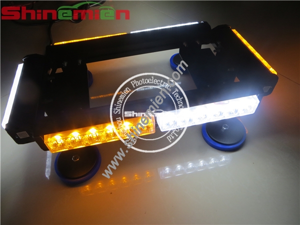 New 36 LED Amber & White Emergency Hazard Warning LED Mini bar Strobe Light with Magnetic Base