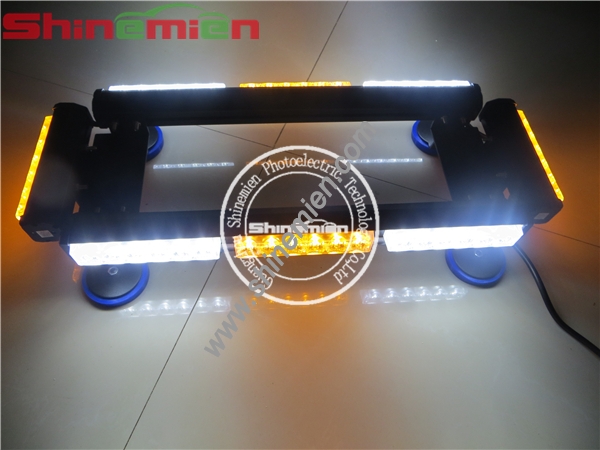 48 LED Low Truck Emergency Light Bar Strobe lights with magnetic legs and cigarette plug12V /24V