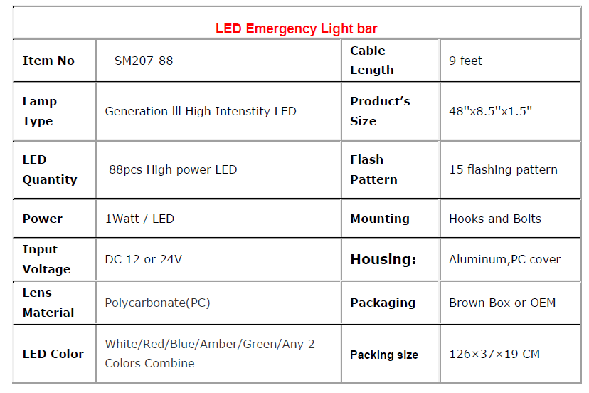 48INCH LED LIGHT BAR FLASHING WARNING HIGH POWER TAKE-DOWN & ALLEY LIGHTBAR