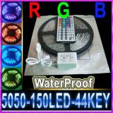 5050 150 5M RGB LED Strip SMD 30led/m outdoor waterproof + 44key IR remote controller