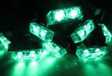 8pcs Flux LED Flashing Car Grill Light green color with Remote Controller 