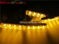 New Arrival 4x4LED Car Flashing Grill Strobe Light Lamp Amber color
