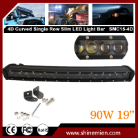 Curved 90W Slim 4D Led Light Bar Slim 90w Offroad 19Inch IP67 Led Work Light Bar 4x4 SUV Truck Slim 