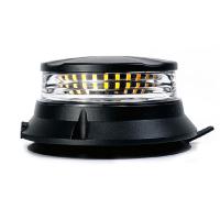 LED Short Beacon Warning Light — 12V, Clear Lens Amber & White LEDs, Magnetic